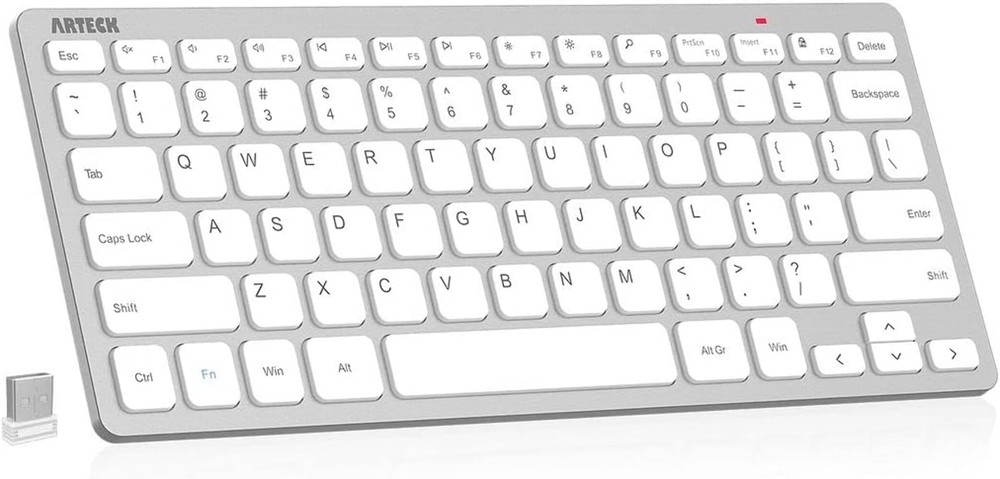Arteck 2.4G Wireless Keyboard Ultra Slim and Compact Keyboard with Media Hotkeys