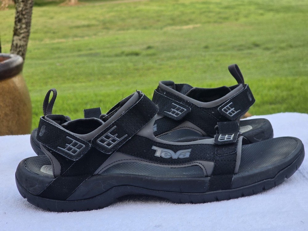 Teva Minam Men's Sport Sandals Size 13 Black 4289 Hook & Loop Hiking Water