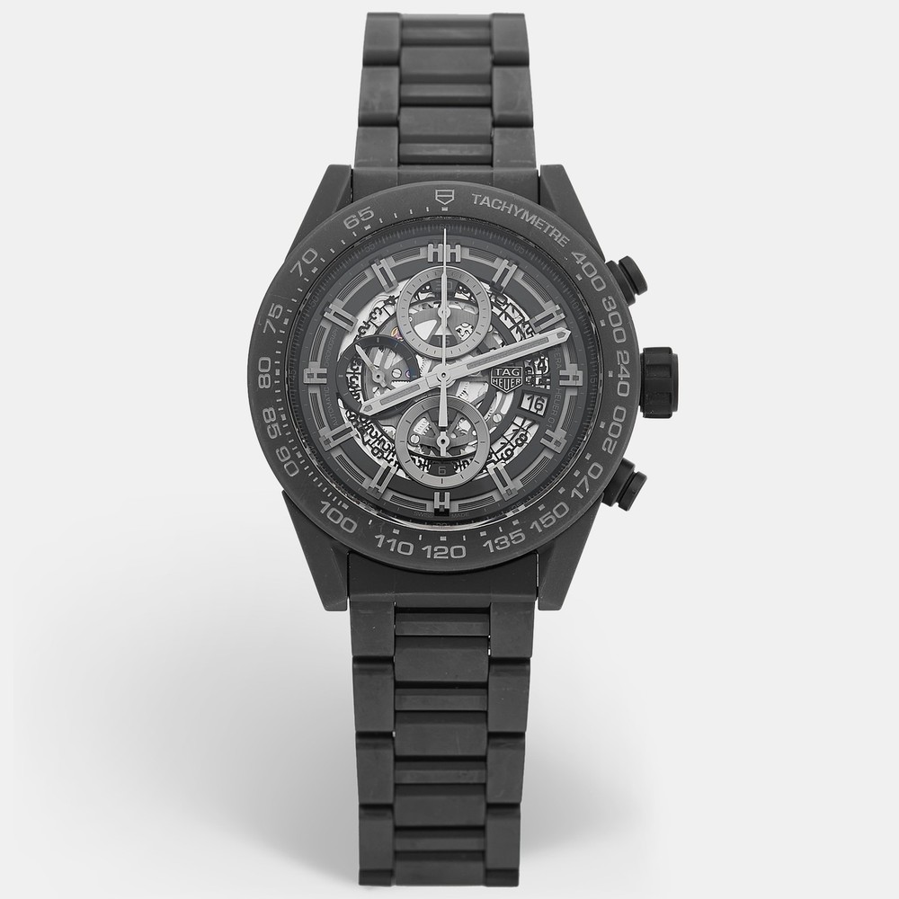 Tag Heuer Black Ceramic Carrera Mens Stainless Steel Watch CAR2A91