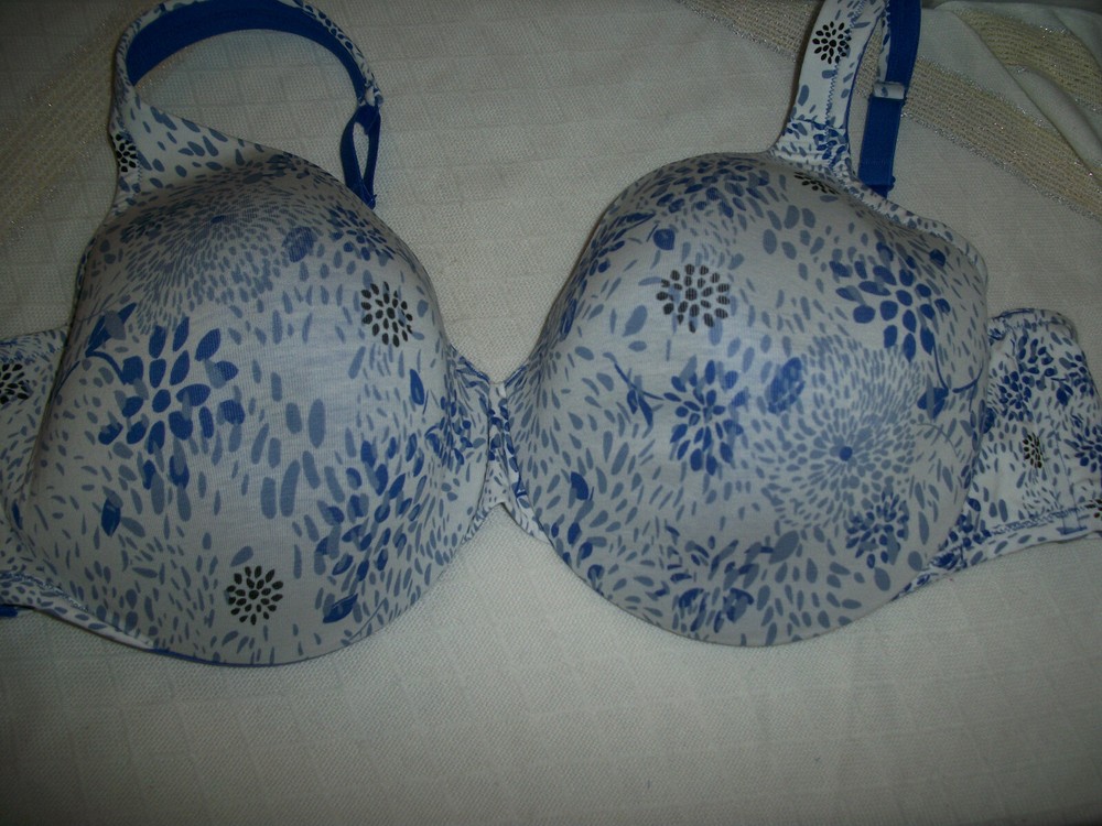 COMFORT CHOICE UNDERWIRE BRA SIZE 44DDD STYLE 27-1322-0 BLUE FLORAL COLOR NWOT