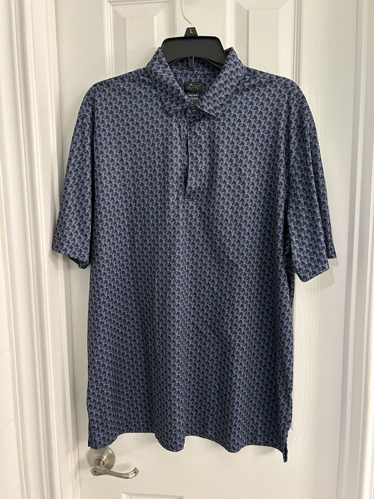 Greg Norman PlayDry Navy & Slate Blue Size XL Polo Shirt