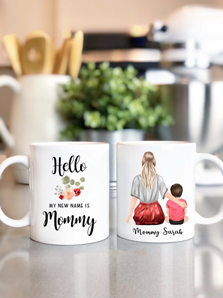 New Mommy Mug New Mom Mug Hello My New Name Is Mommy Mug Personalized Mom Gift