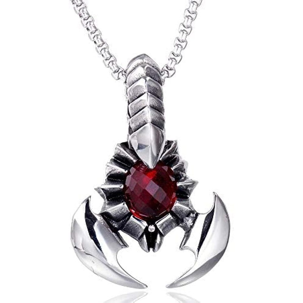 Men's Stainless Steel Scorpio Zodiac Pendant Necklace