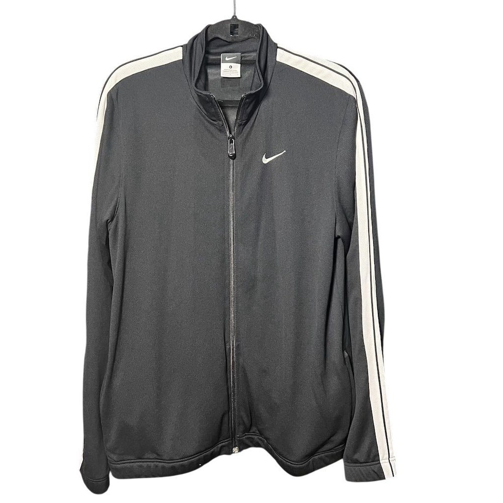 Nike Men's Black Windbreaker Jacket Size L Long Sleeve Zip Up Post Y2K