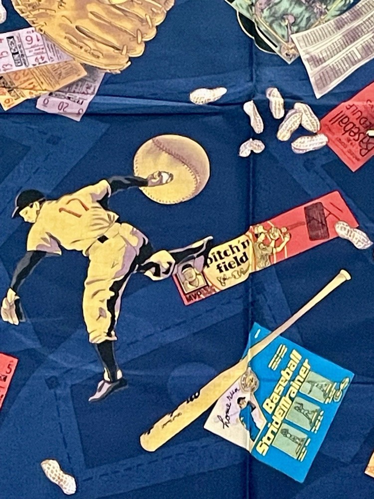 Approx. 2 Yds Vintage Hoffman Fabric BASEBALL, Home Run, Sporting Cotton Fabric