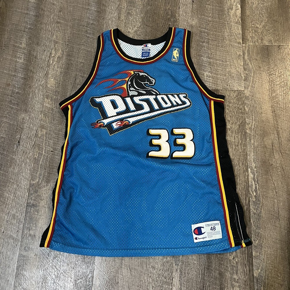 Grant Hill Detroit Pistons Jersey Mens 48 NBA Authentic USA Vintage