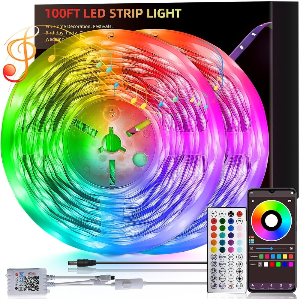 Led Strip Lights Music Sync Corlor Changing, Led Light Strip With Remote & App