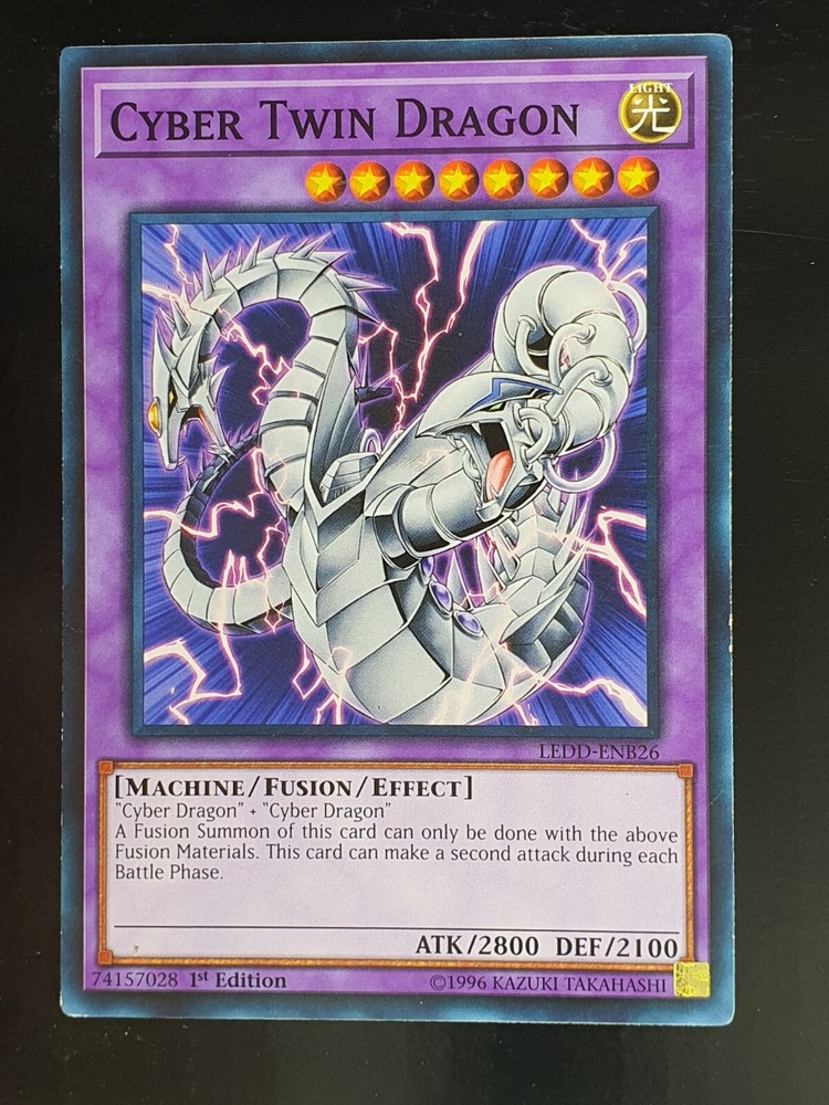 Cyber Twin Dragon LEDD-ENB26 1st Edition Common Yugioh Card-image