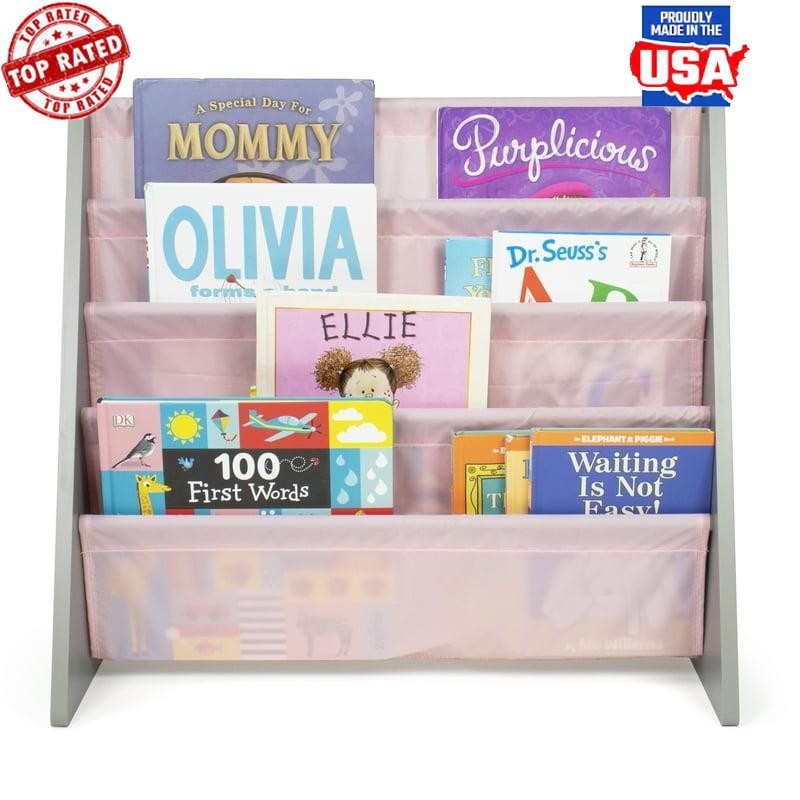 Kids Bookcase W/ 4 Shelves Book Organizer Standard Space-saving Neutral Compact