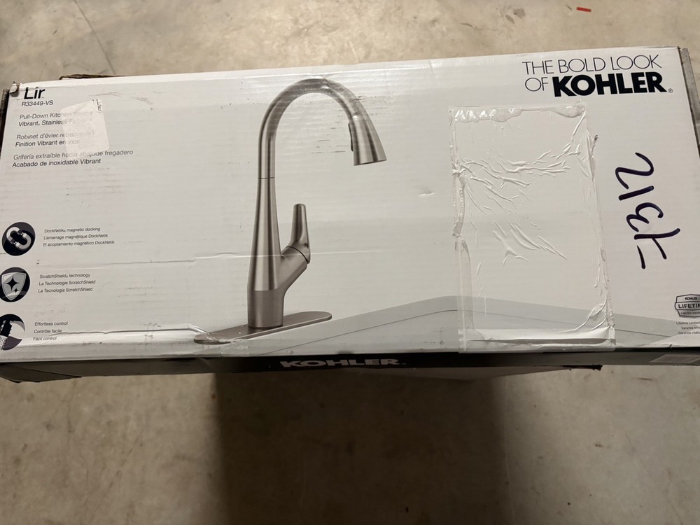 Kohler Lir Pulldown Kitchen Faucet R33449-VS - Vibrant Stainless Finish Open Box