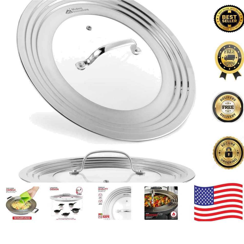 Universal Stainless Steel Cookware Lid - Fits 8.25-12