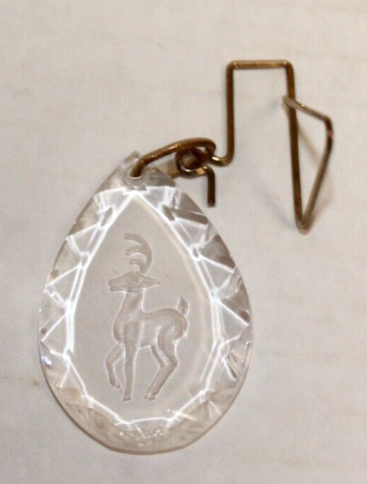 Vintage 1989 Acrylic Reindeer Mini Christmas Ornament with Hanger by Hallmark