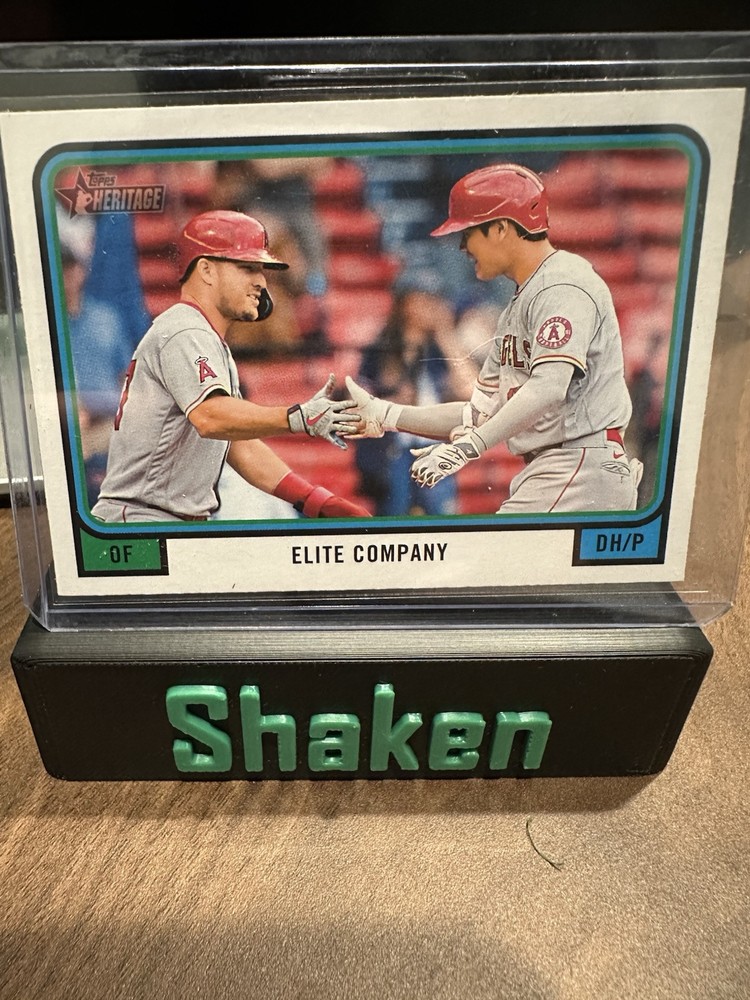 2022 Topps Heritage Shohei Ohtani Mike Trout Elite Company #CC-2 Angels