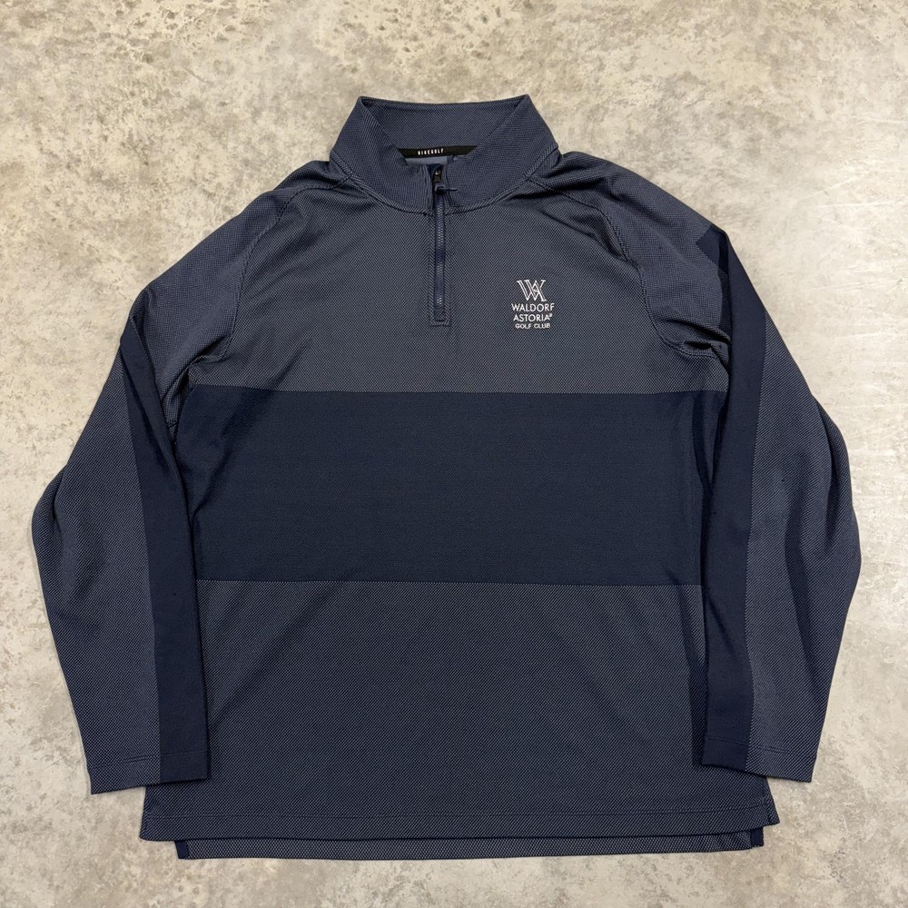 Nike Golf Pullover Mens Large Blue Dri-FIT Quarter Zip Long Sleeve Waldorf Top
