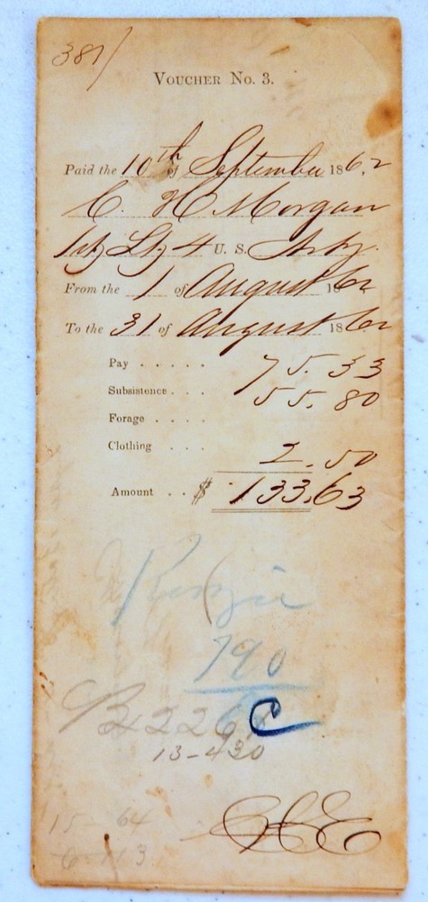 Civil War Voucher No. 3, Paid September 10, 1862-image