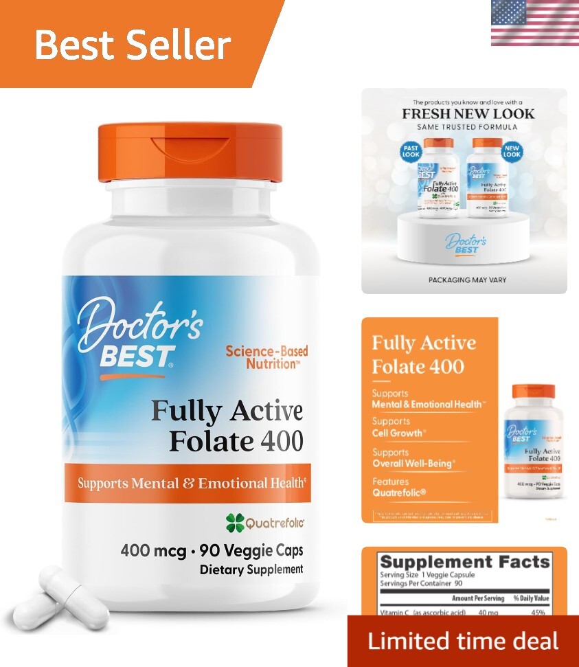 Fully Active Quatrefolic 400 mcg - Essential Mood & Circulation Support Capsules