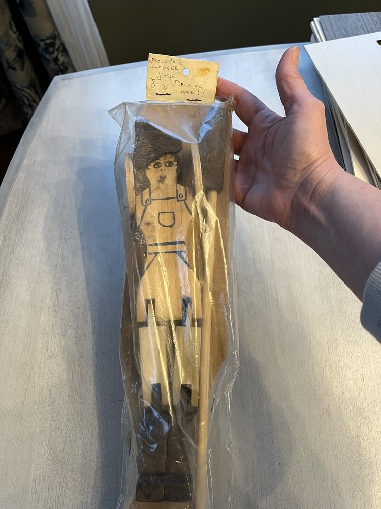 Vintage Folk Art  Wooden Jig Dancing Puppet “The Mountain Clogger”.