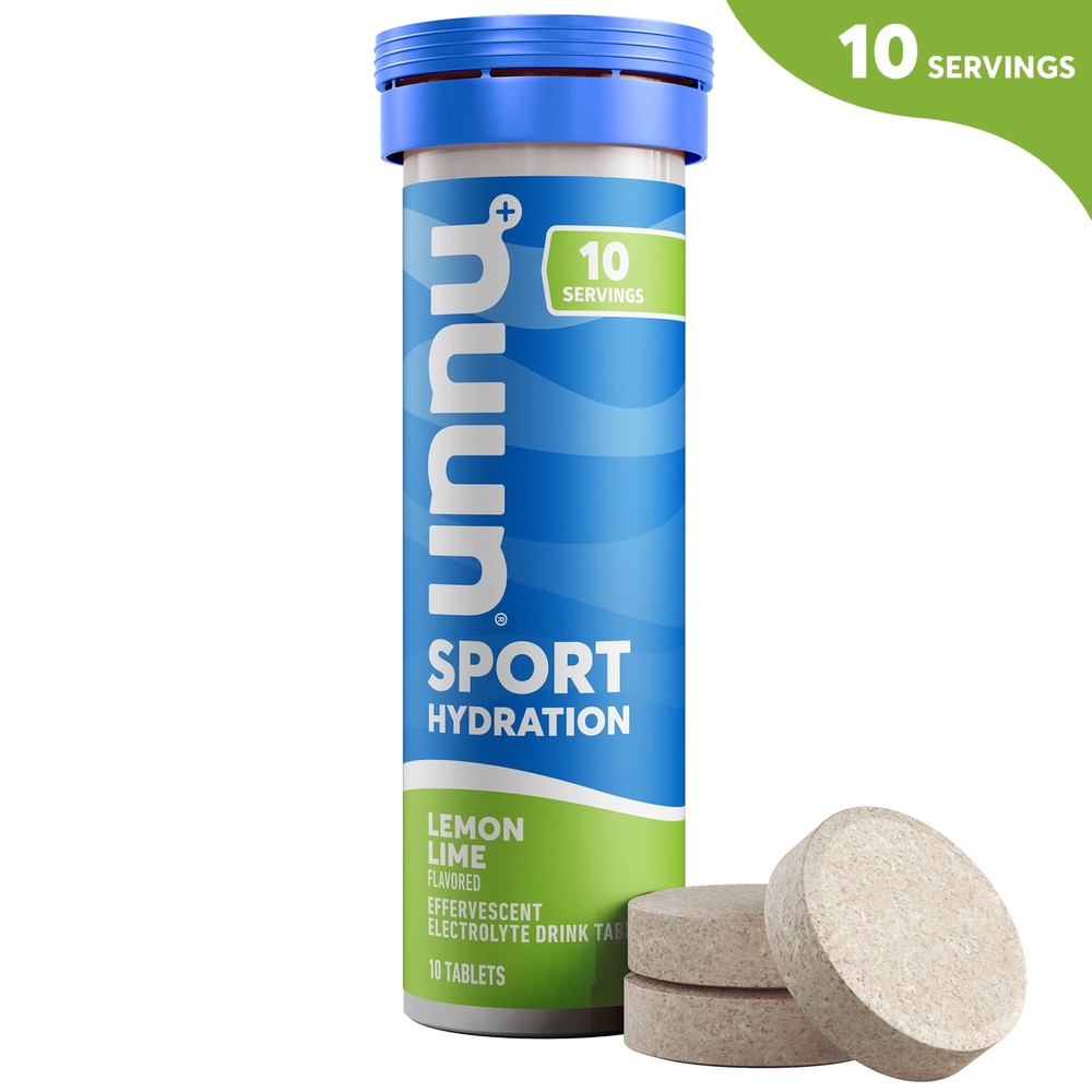 Nuun Sport Electrolyte Sports Drink Water Enhancer Lemon Lime, 10 Count Tube