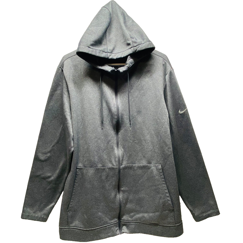 Nike Dri Fit Full Zip Hoodie Men's XL Charcoal Grey Activewear Sweatshirt  GUC