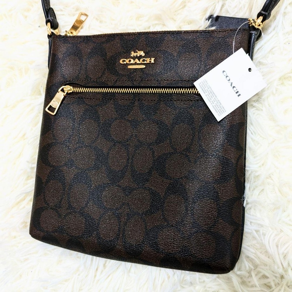 Coach Monogram Shoulder Bag Gold Hardware NWT  