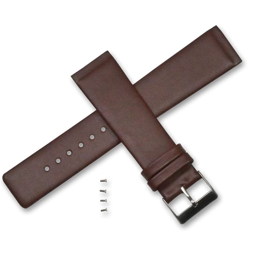 Genuine Leather Watch Strap For Skagen 22mm Screw On Black Brown Replacement