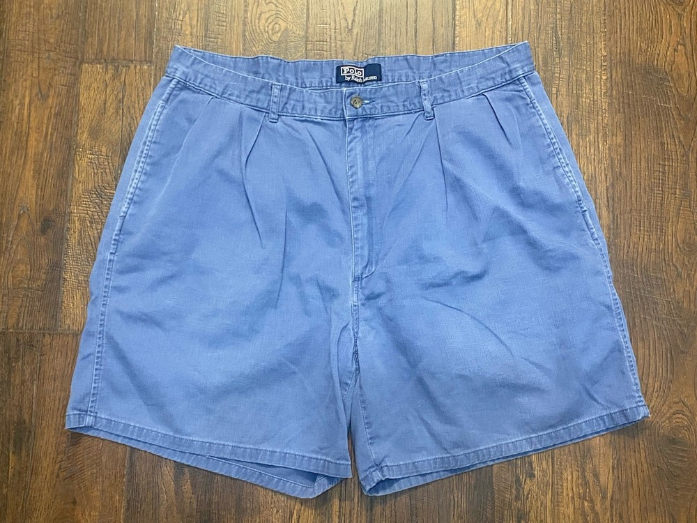 Vintage Polo Ralph Lauren 6” Pleated Chino Shorts Mens 38 Retro 90s Y2K