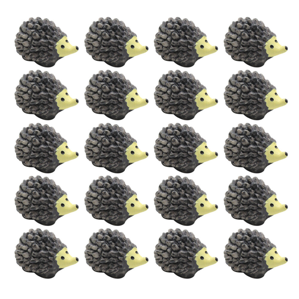 20 Pcs Decorative Hedgehog Resin Figurines Miniatures Animal