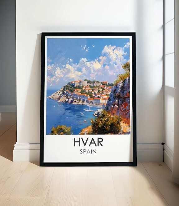 Hvar Fortress Travel Posters – Stunning Scenic Croatian Art Collection
