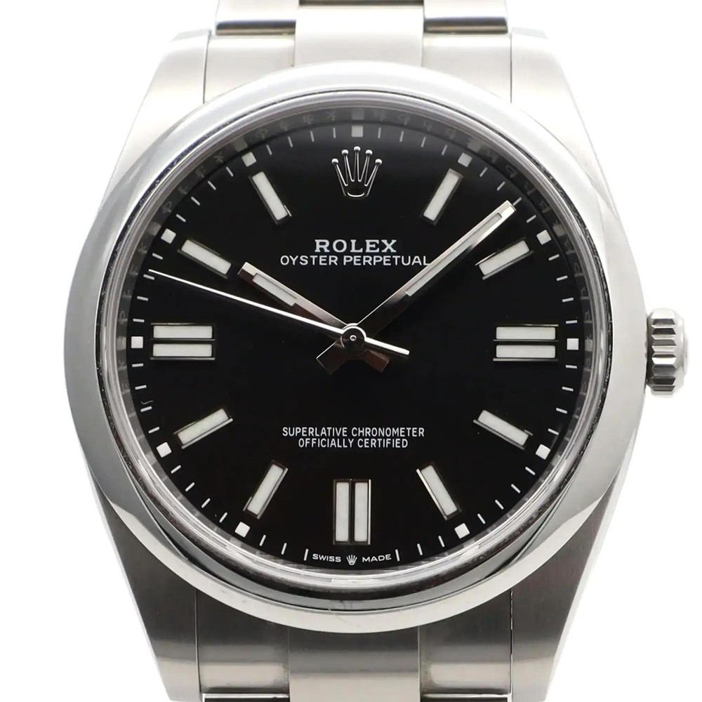 2025 New Rolex 124300 Oyster Perpetual 41 Black Dial Steel Watch
