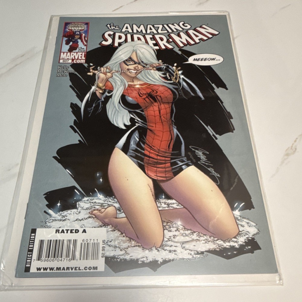 Amazing Spider-Man #607 (2009) - J Scott Campbell Black Cat Cover NM Marvel