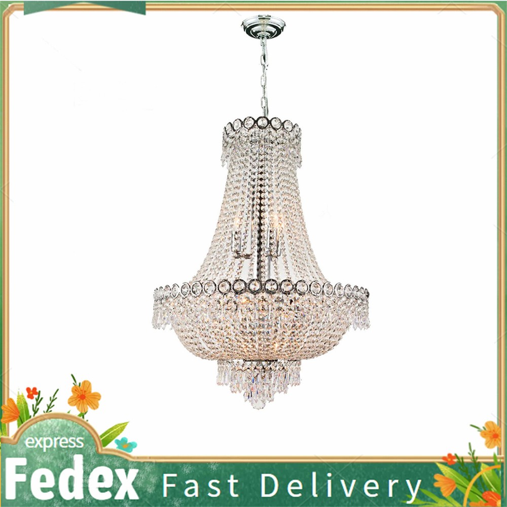 French Empire Crystal Chandelier Lighting Modern Pendant Lamp Hanging Fixtures