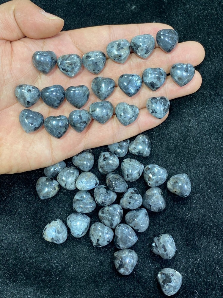 10pc Natural Spectrolite Mini Heart hand-carved quartz crystal reiki healing