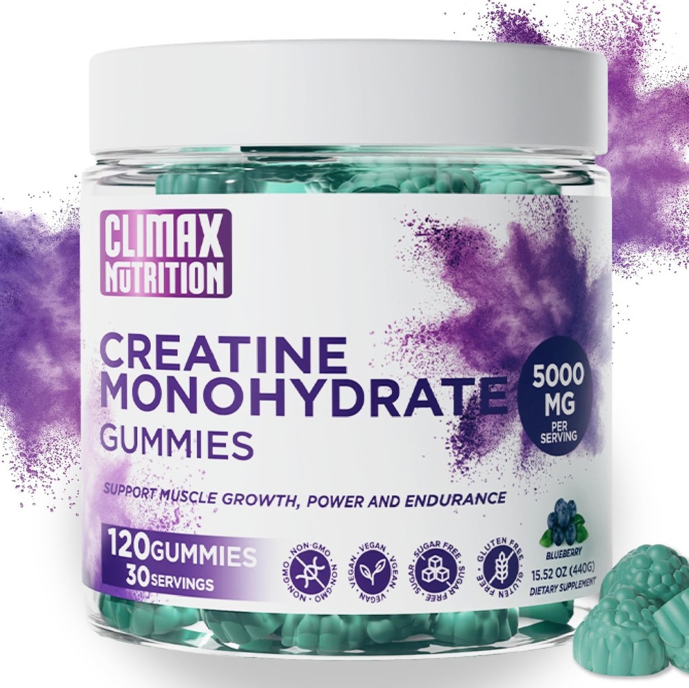 Creatine Monohydrate Gummies - Vegan, Sugar-Free, Gluten-Free - Boosts Muscle...
