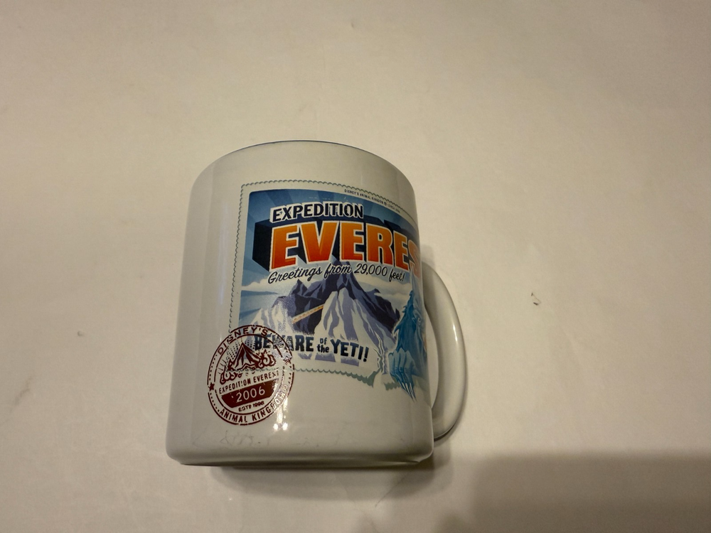 Disney Animal Kingdom Expedition Everest Beware Of Yeti 2006 Mug Embossed  3D