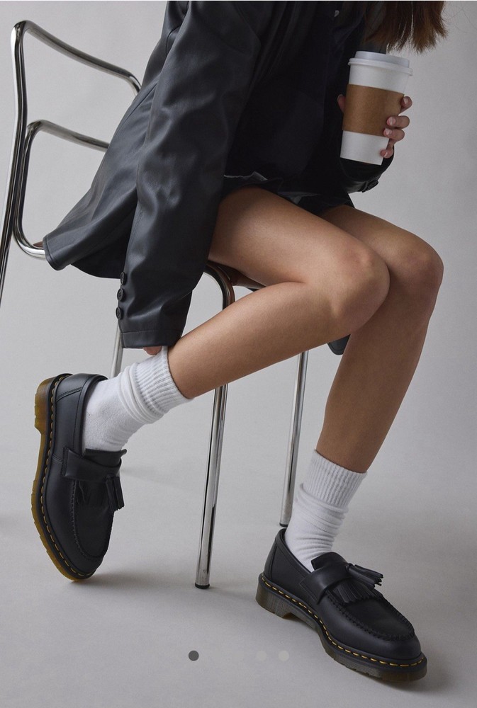 Dr Martens Adrian Bex Tassel Loafer Black Leather Platform EU 39