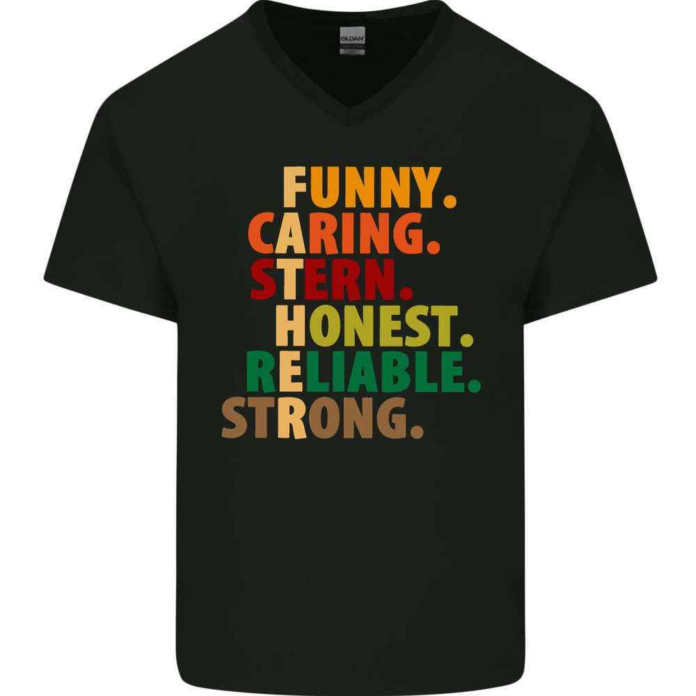 Fathers Day Gift Present For Dad Daddy Mens V-Neck Cotton T-Shirt-image