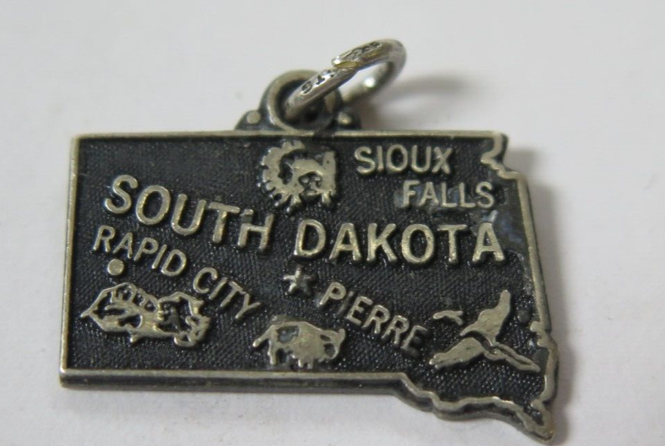 RARE VINTAGE BEAU .925 STERLING SILVER SOUTH DAKOTA SIOUX FALLS BRACELET CHARM