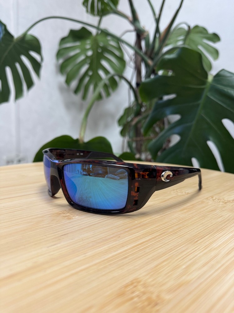 COSTA DEL MAR SUNGLASSES PERMIT PT 10 OBMGLP TORTOISE / BLUE MIRROR 580G GLASS