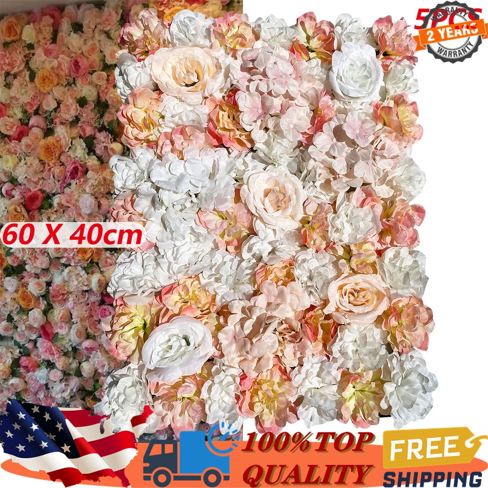 60*40cm 5 Pcs Pink Wall Silk Artificial Hanging Rose Flower Wedding Decoration