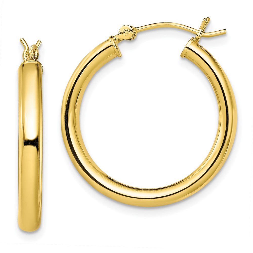 Sterling Silver Gold-Tone Polished Hoop Earrings 3.33g 27.6x25.1mm