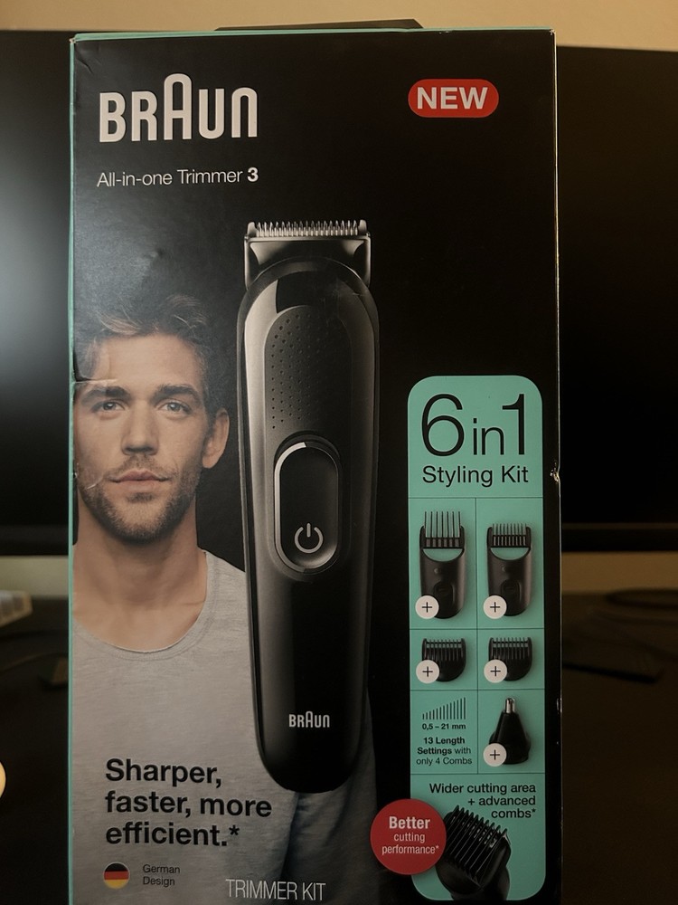 Braun All-in-One Trimmer 3 for Men 6-in-1 Hair Clipper & Shave Kit New