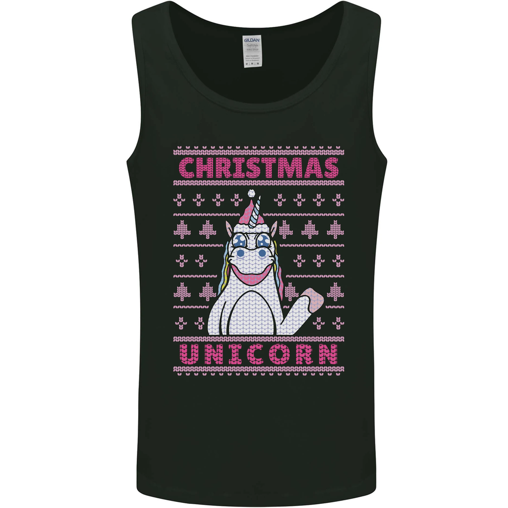 Funny Christmas Unicorn Mens Vest Tank Top