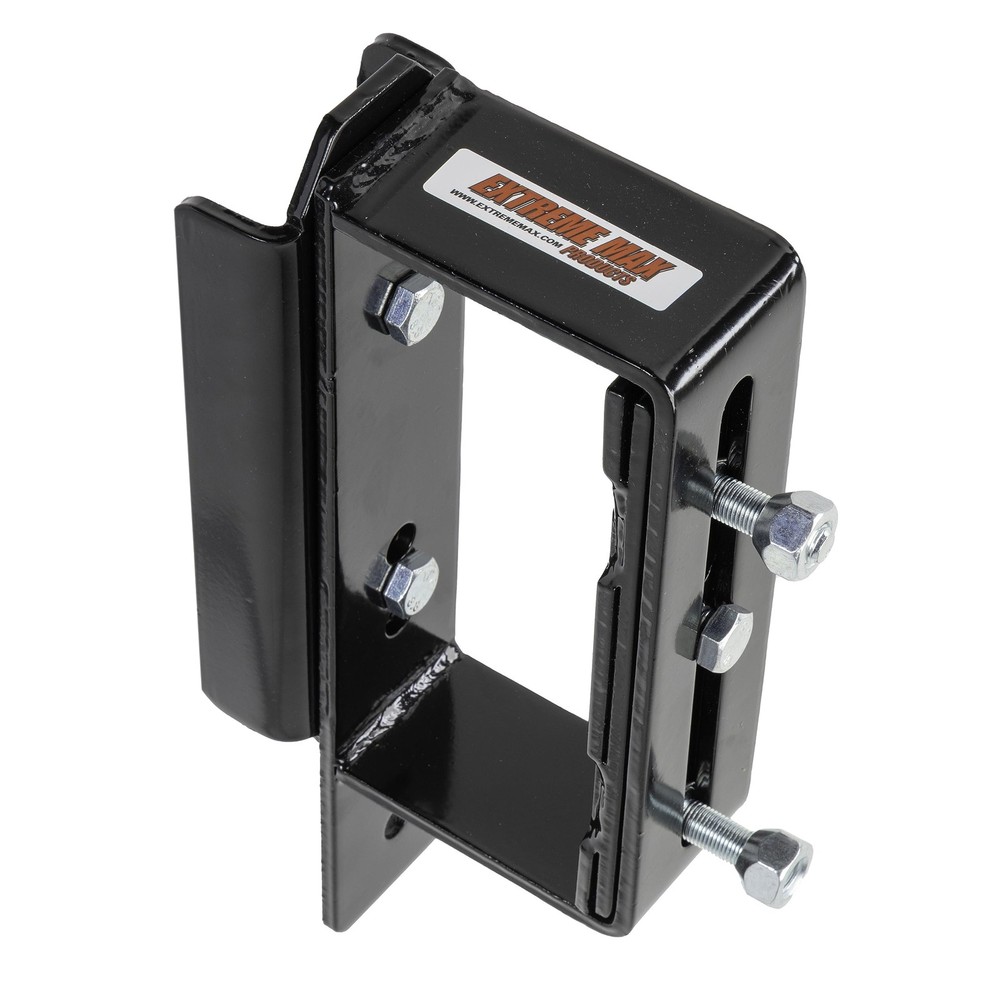 Offset Stake Pocket Spare Tire Carrier with 4-Inch Extension for Trucks