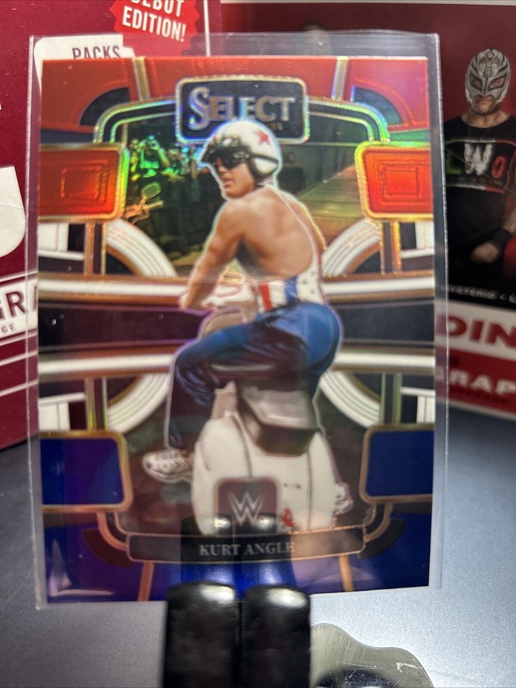 KURT ANGLE: 2024 Panini Select WWE🔥RED BLUE SILVER PRIZM CONCOURSE🔥#43