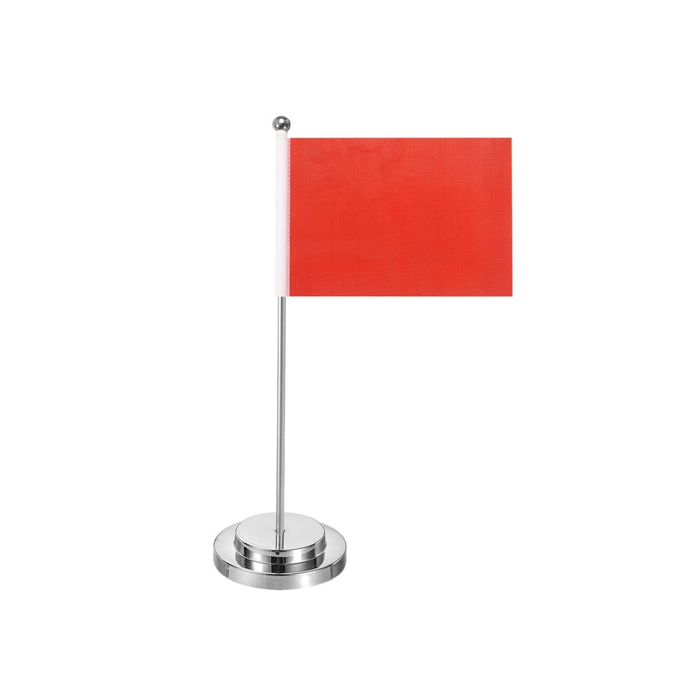 Flag Stands Mini Blank Table Flag Holders Flagpole Silver Tone with Red Flag ...