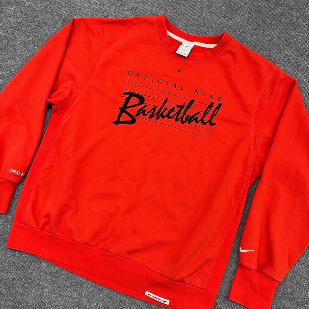 Nike Sweatshirt Men L Large Red Dri-FIT Standard Issue Basketball DA6741-673 NEW