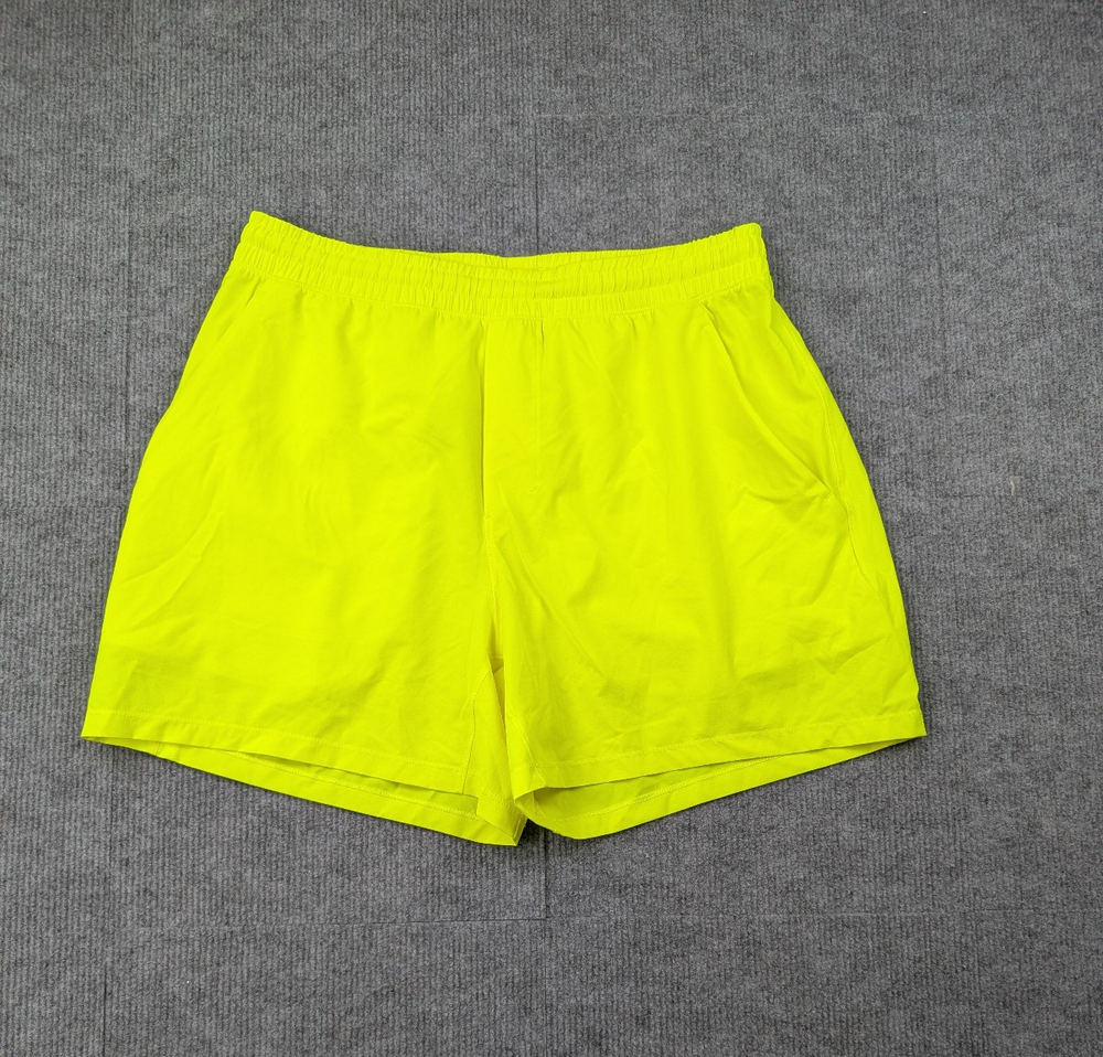 Lululemon Pace Breaker Shorts Mens Large Highlighter Yellow Running Athletic Gym