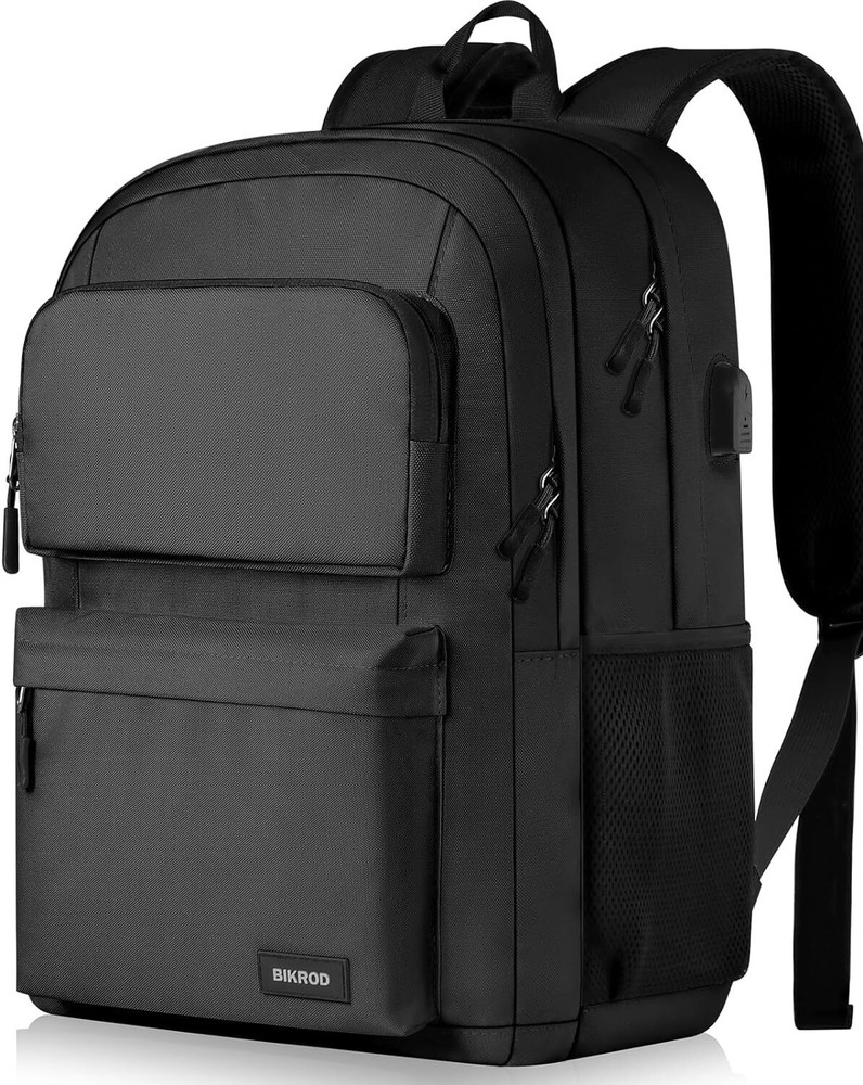 Stylish Black Backpack for Teens - Perfect for School with 15.6 Inch Laptop Compartment, Ideal for Boys and Girls