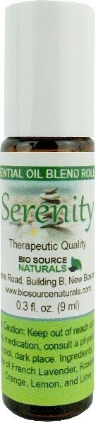 Serenity Essential Oil Roll-On Blend 0.3 fl oz Amber Glass Bottle