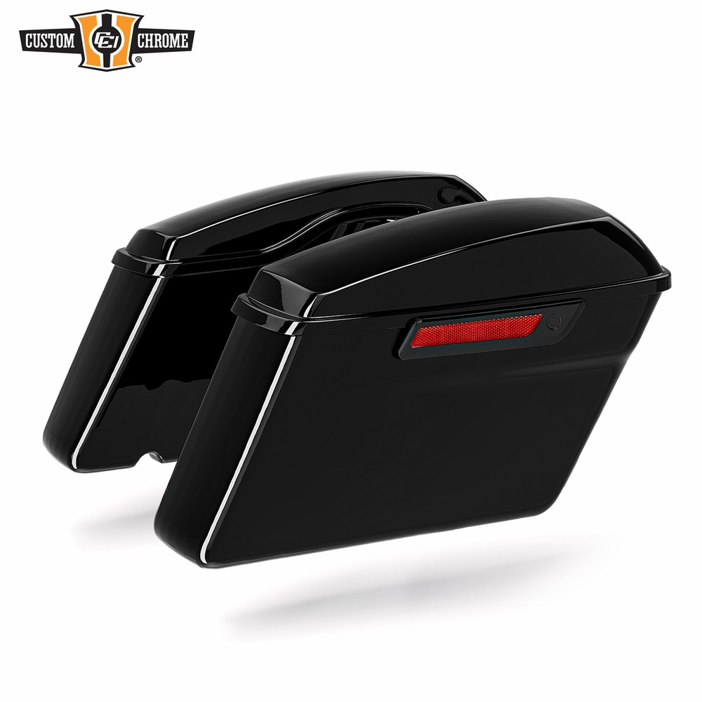 Hard Saddlebags Fits For Harley Touring Street Road King Glide 2014-2024 Black